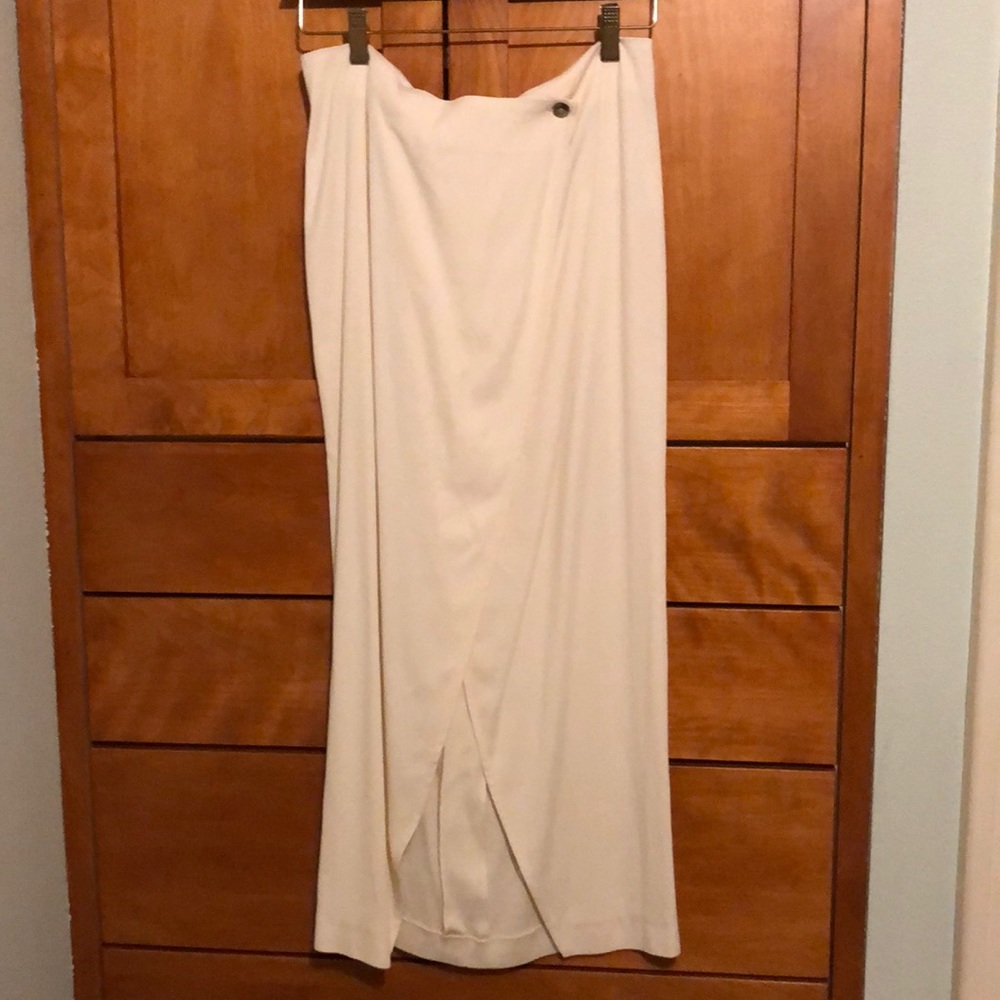 Ganni front slip midi skirt